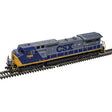 GE Dash 8-40CW - Standard DC - Master(R) Silver -- CSX #7886 (YN2, blue, gray, yellow)