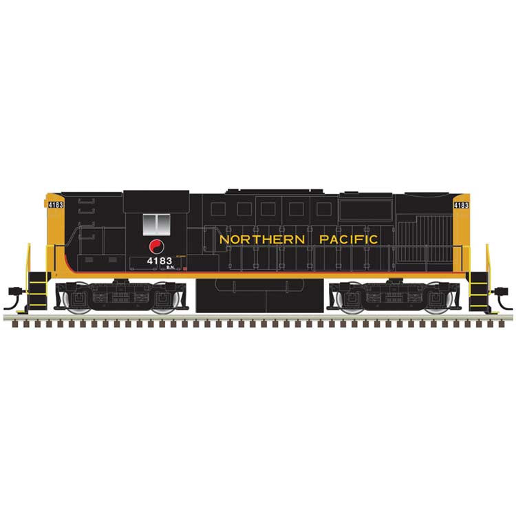 Alco RS11 - Standard DC - Classic Silver -- Burlington Northern #4180 (NP Patch, black, yellow, red)