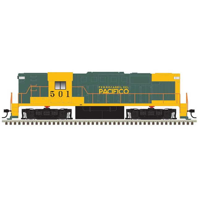 Alco RS11 - Standard DC - Classic Silver -- Ferrocarril del Pacifico #501 (yellow, green)