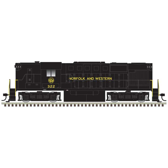 Alco RS11 - Standard DC - Classic Silver -- Norfolk & Western #327 (black, white)