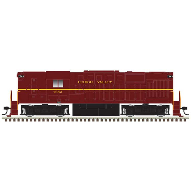 Alco RS11 - Standard DC - Classic Silver -- Lehigh Valley #7640 (maroon, gold)