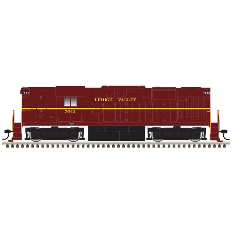 Alco RS11 - LokSound & DCC - Classic Gold -- Lehigh Valley #7643 (maroon, gold)