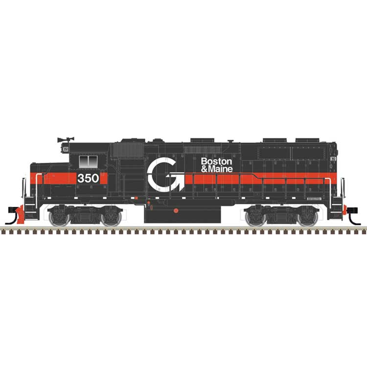 EMD GP39-2 Phase I - Standard DC - Master(R) Silver -- Guilford B&M #350 (gray, orange, white)