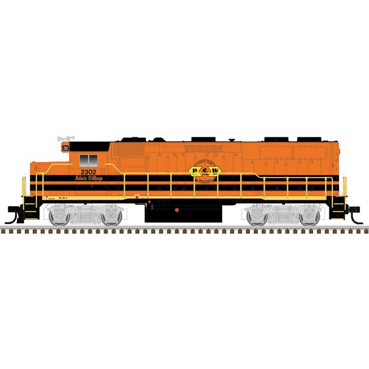 EMD GP39-2 Phase I - Standard DC - Master(R) Silver -- Portland & Western #2307 (orange, black, yellow)