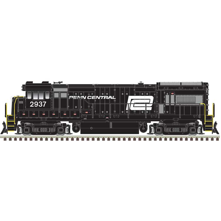GE U33/36B - Standard DC - Master(R) Silver -- Penn Central #2916 (black, white)