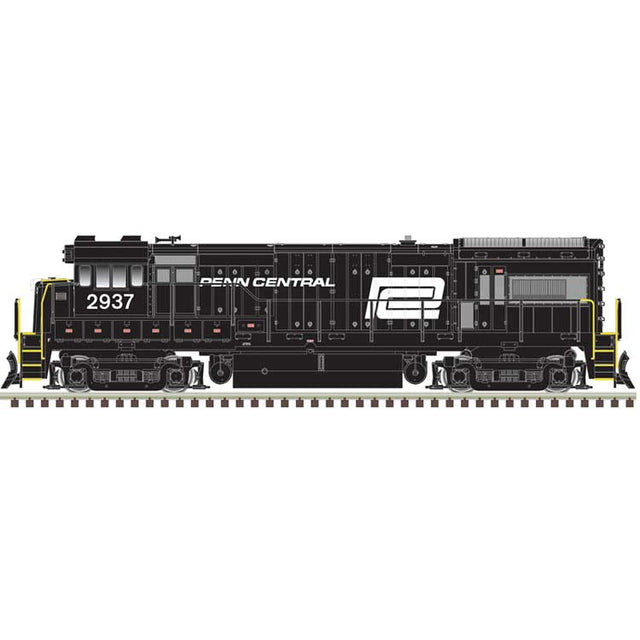 GE U33/36B - Standard DC - Master(R) Silver -- Penn Central #2916 (black, white)