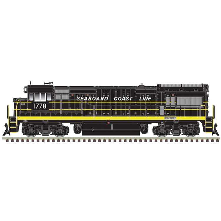 GE U33/36B - Standard DC - Master(R) Silver -- Seaboard Coast Line #1816 (black, yellow)