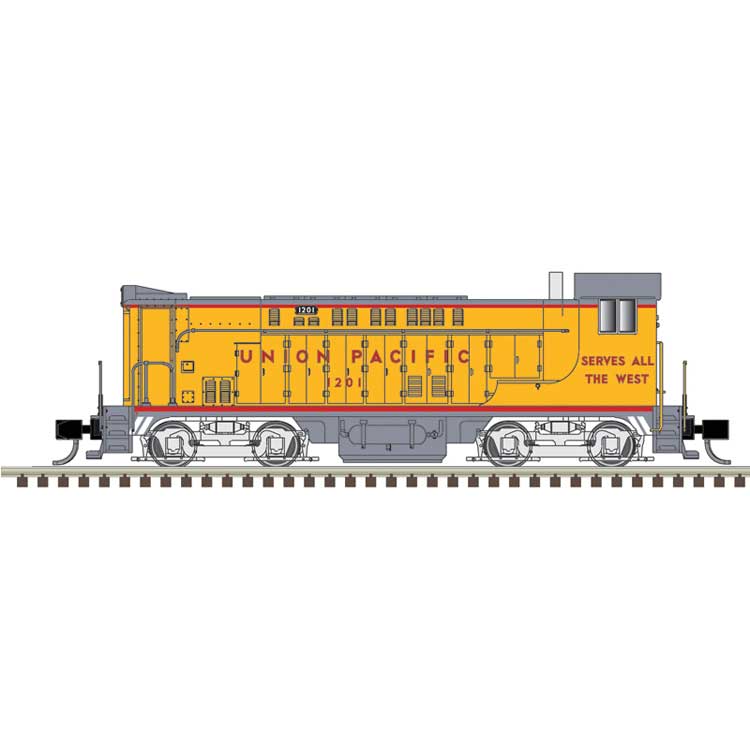 Baldwin VO1000 - Standard DC - Master(R) Silver -- Union Pacific #1205 (Armour Yellow, gray, red frame stripe)