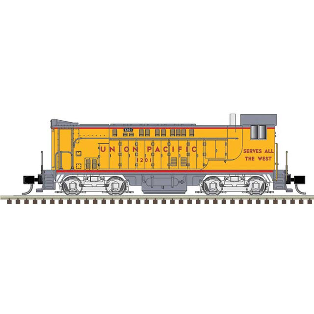 Baldwin VO1000 - Standard DC - Master(R) Silver -- Union Pacific #1205 (Armour Yellow, gray, red frame stripe)
