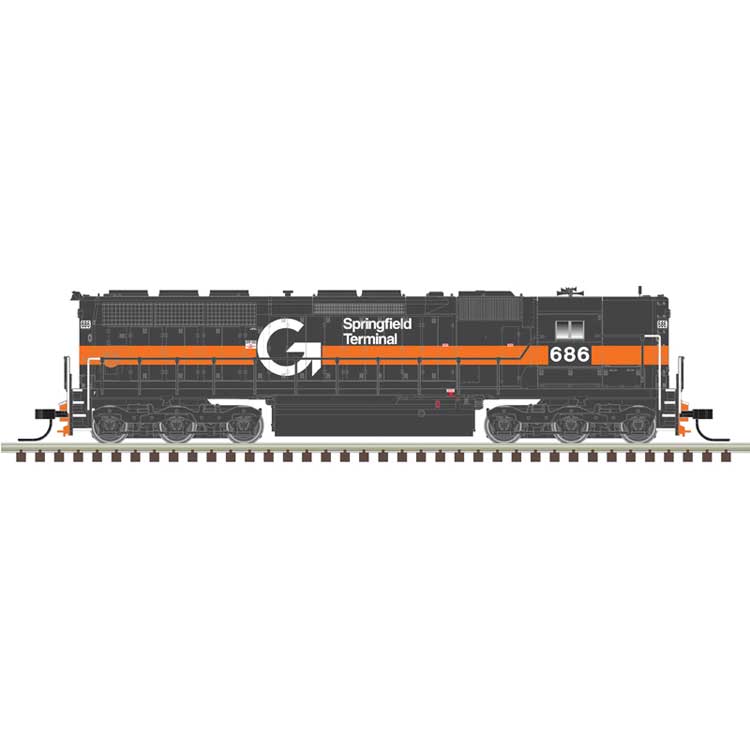 EMD SD45 High Nose - Standard DC - Master(R) Silver -- Guilford ST #686 (gray, orange)