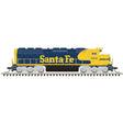 EMD SD45 Low Nose - Standard DC - Master(R) Silver -- Santa Fe #5509 (Warbonnet, blue, yellow)