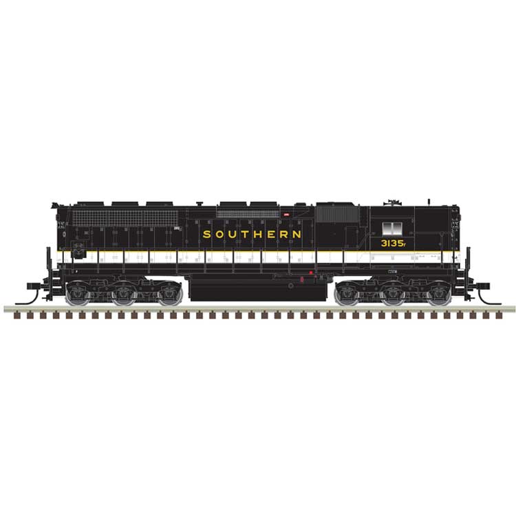 EMD SD45 High Nose - Standard DC - Master(R) Silver -- Southern Railway #3156 (black, imitation aluminum, gold)