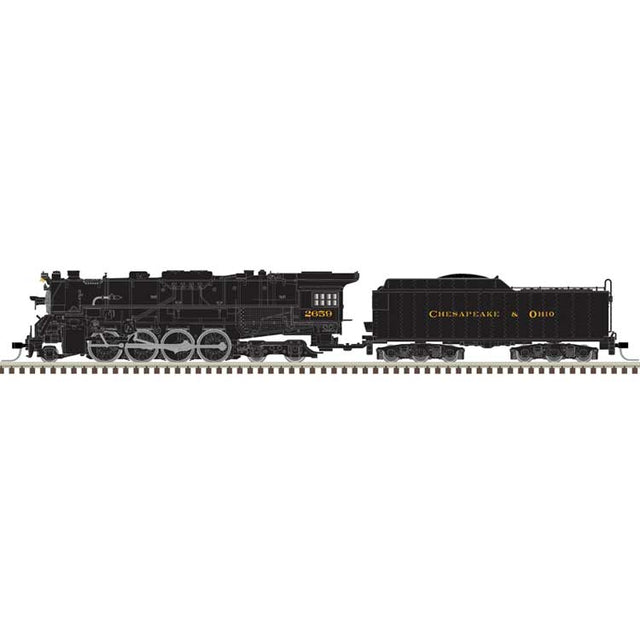 2-8-4 Berkshire - Standard DC - Master(R) Silver -- Chesapeake & Ohio #2659 (black, graphite, yellow)