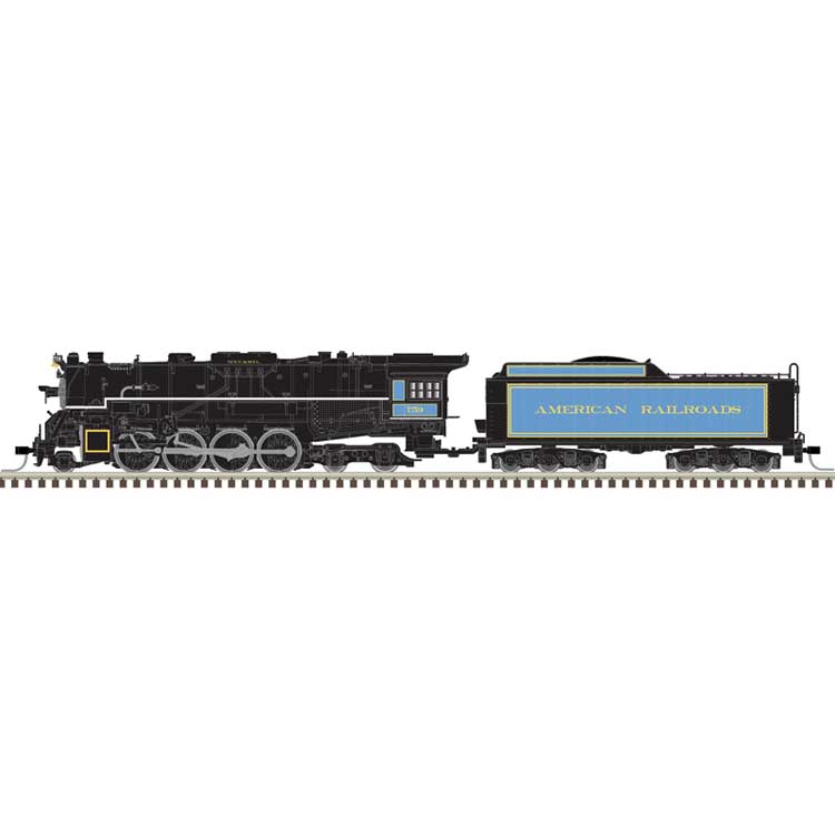 2-8-4 Berkshire - Standard DC - Master(R) Silver -- Nickel Plate #759 (Golden Spike Centennial Limited, black, blue)