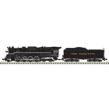 2-8-4 Berkshire - Sound and DCC - Master(R) Gold -- Pere Marquette #1225 (black, graphite, yellow)