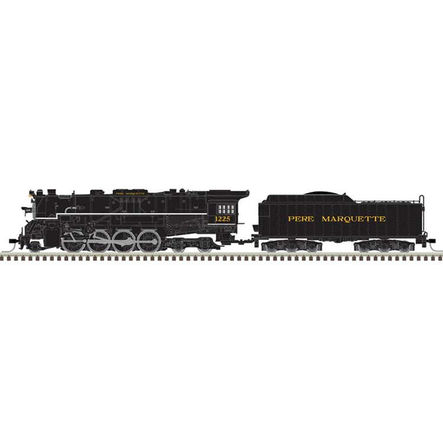 2-8-4 Berkshire - Sound and DCC - Master(R) Gold -- Pere Marquette #1225 (black, graphite, yellow)