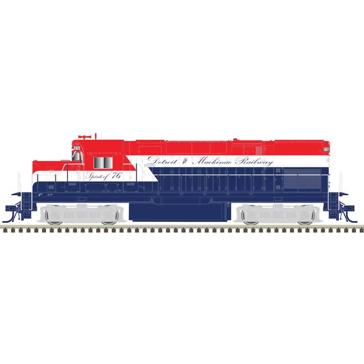 Alco C420 Low Nose - Sound and DCC - Master(R) Gold -- Detroit and Mackinac #976 (Bicentennial, red, white, blue)