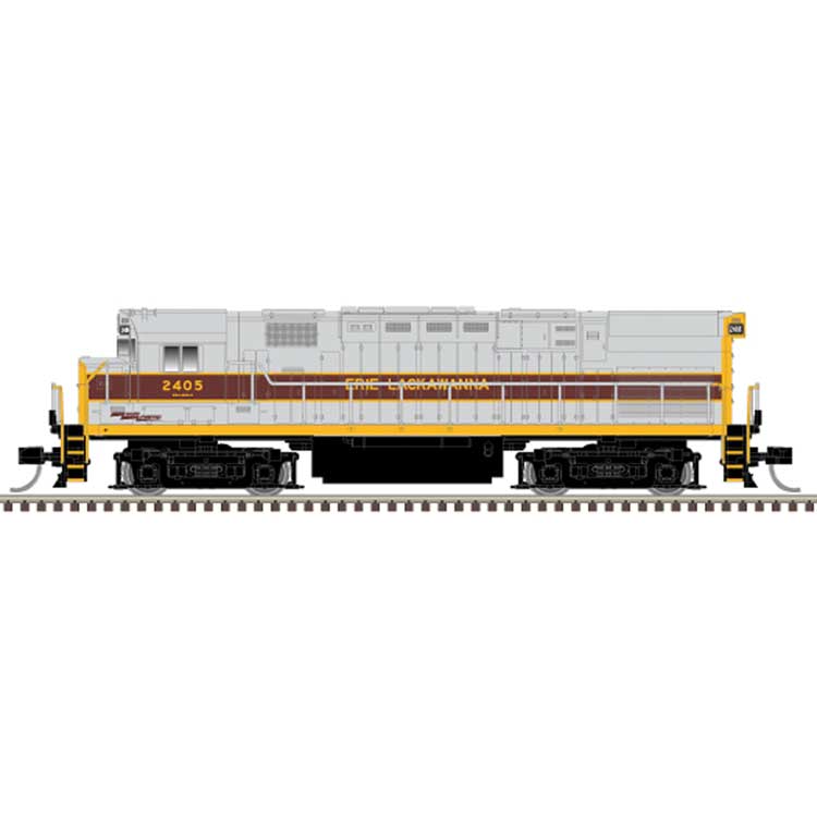 Alco C424 - Standard DC - Master(R) Silver -- Erie Lackawanna #2405 (gray, maroon, yellow)