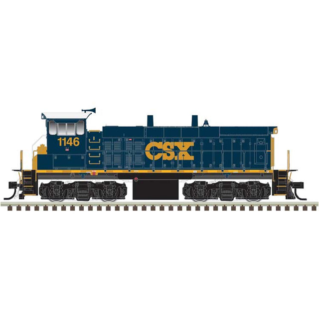 EMD MP15DC - Standard DC - Master(R) Silver -- CSX #1140 (YN3, blue, yellow)