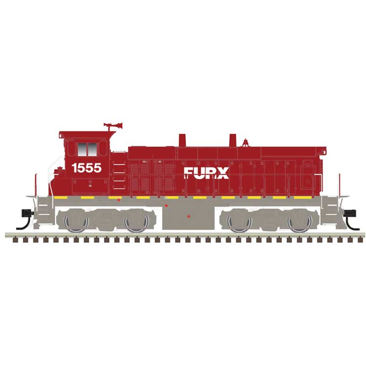 EMD MP15DC - Standard DC - Master(R) Silver -- FURX #1555 (red, gray)