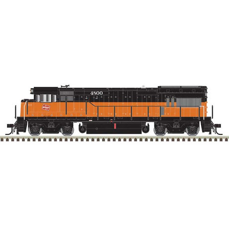 GE U23B - Standard DC - Master Silver -- Milwaukee Road #4802 (orange, black)