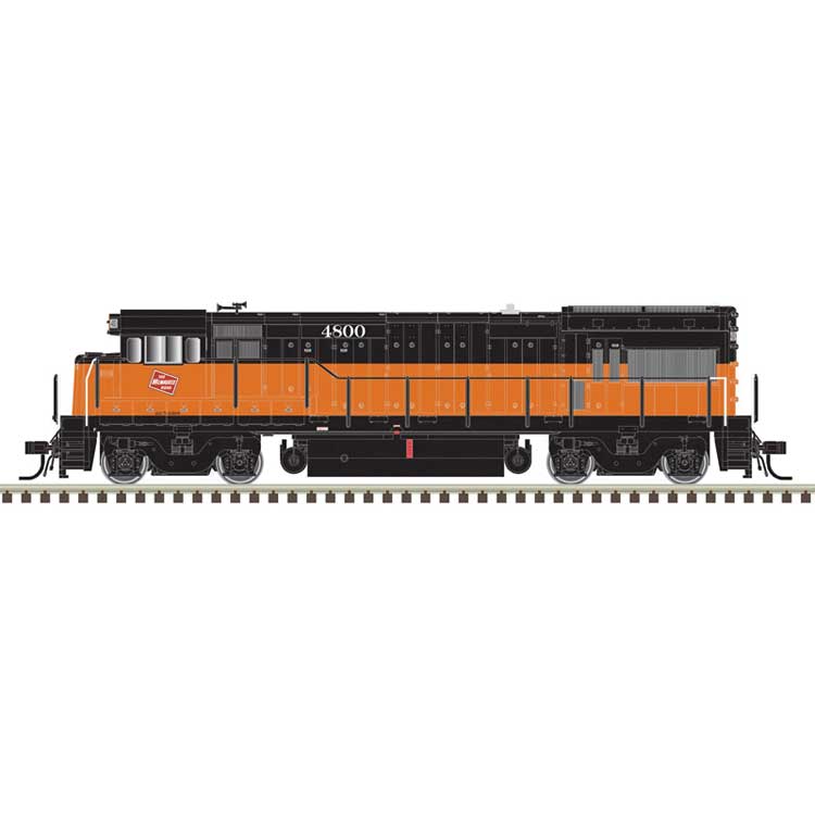 GE U23B - Standard DC - Master Silver -- Milwaukee Road #4804 (orange, black)