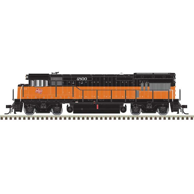 GE U23B - Standard DC - Master Silver -- Milwaukee Road #4804 (orange, black)
