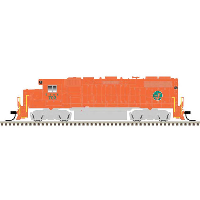EMD GP38-2 Low Nose - Standard DC - Master Silver -- Elgin, Joliet & Eastern #703 (orange, silver, green J Ball Logo)