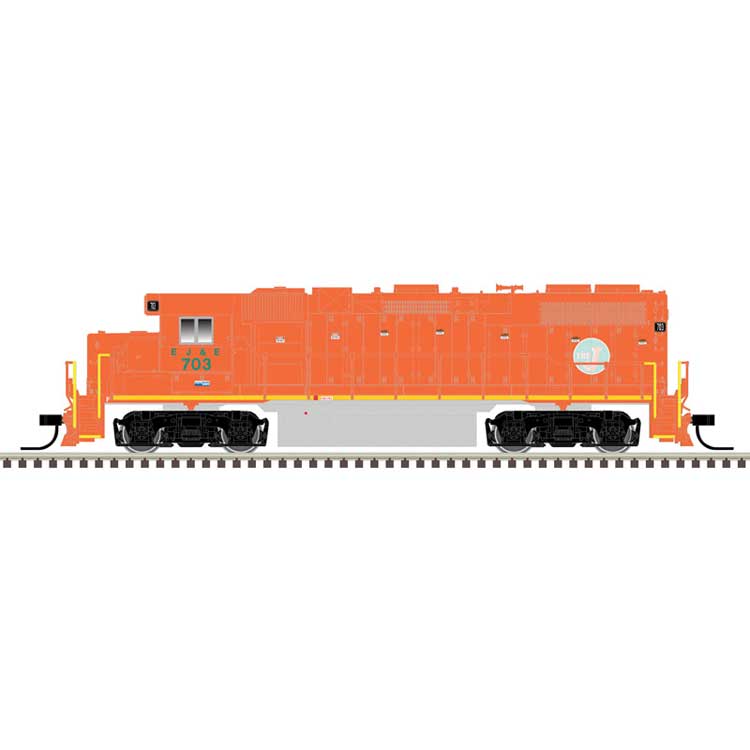 EMD GP38-2 Low Nose - Standard DC - Master Silver -- Elgin, Joliet & Eastern #703 (CN, orange, silver, yellow, faded green J Ball