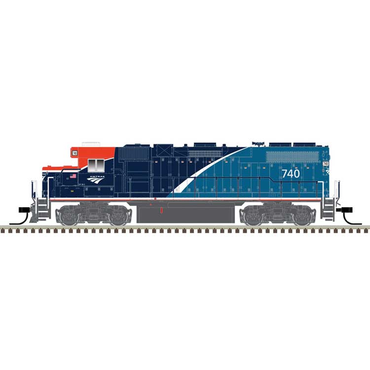 EMD GP38-2 Low Nose - Sound and DCC - Master Gold -- Amtrak #743 (Phase VII, blue, red, white)