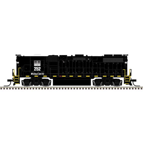 EMD GP38-2 High Nose - Sound and DCC - Master Gold -- Wheeling & Lake Erie #253 (black, white, yellow frame stripes)