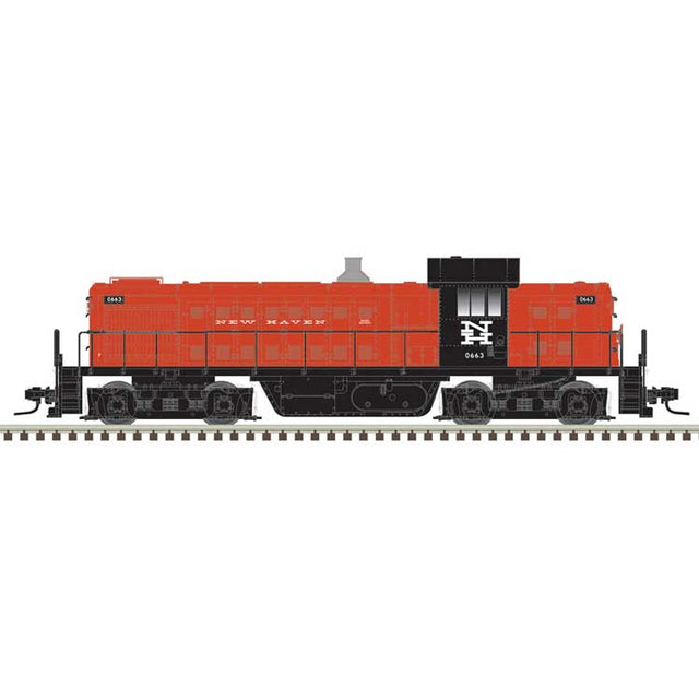 Alco RS1 - LokSound and DCC - Master(R) -- New Haven #663 (vermillion, black, white)