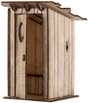Outhouse -- Laser-Cut Wood Kit - 1/2 x 1/2 x 1"  1.3 x 1.3 x 2.5cm