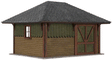 Section House -- Laser-Cut Wood Kit - 2-1/2 x 2 x 1-3/4"  6.4 x 5.1 x 4.5cm