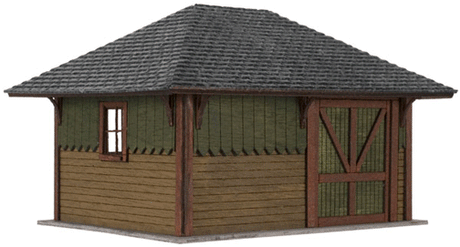 Section House -- Laser-Cut Wood Kit - 2-1/2 x 2 x 1-3/4"  6.4 x 5.1 x 4.5cm