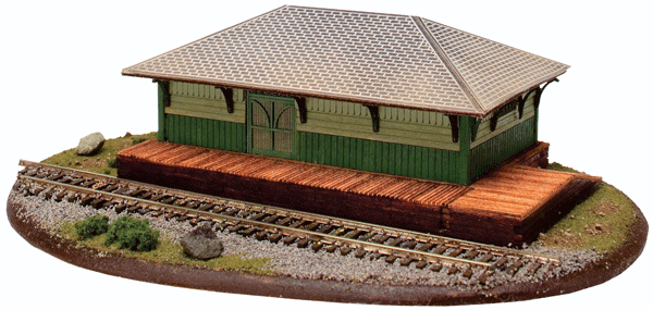 Freight Station -- Laser-Cut Wood Kit - 6-3/4 x 4 x 1-1/2"  17.1 x 10.2 x 3.8cm