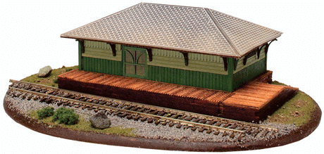 Freight Station -- Laser-Cut Wood Kit - 6-3/4 x 4 x 1-1/2"  17.1 x 10.2 x 3.8cm