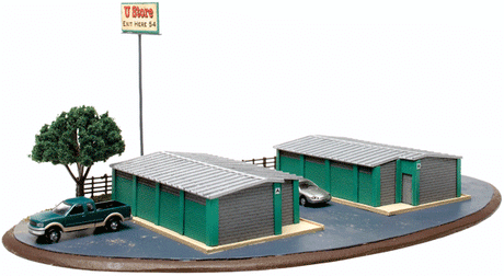 Self-Storage Unit 2-Pack - Kit (Laser-Cut Wood) -- Each: 1-7/8 x 2-7/8 x 3/4"  4.3 x 6.8 x 1.9cm