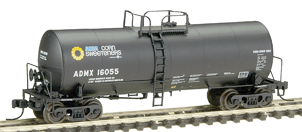 Trinity 17,600 Gallon Corn Syrup Tank Car -- ADM - ADMX w/"Corn Sweeteners" Logo #16055 (black, white w/yellow, blue Lo