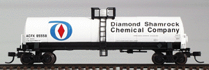 ACF 17,360 Gallon Insulated General Service Tank Car - Assembled -- Diamond Shamrock (white, black, blue, red)