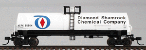 ACF 17,360 Gallon Insulated General Service Tank Car - Assembled -- Diamond Shamrock #85564 (white, black, blue, red)