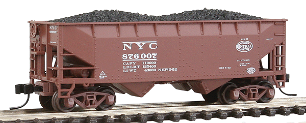Atlas Master(R) 2-Bay Offset Side Hopper w/Flat Ends & Coal Load -- New York Central #876007