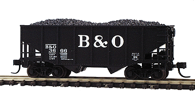 55-Ton Fishbelly 2-Bay Hopper w/Flat End -- Baltimore & Ohio - Painted, No Car Number