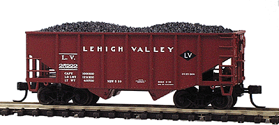 55-Ton Fishbelly 2-Bay Hopper w/Flat End -- Lehigh Valley #25222
