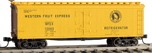 40' Wood Refrigerator Car - Assembled -- Western Fruit Express #72065 (yellow, black)