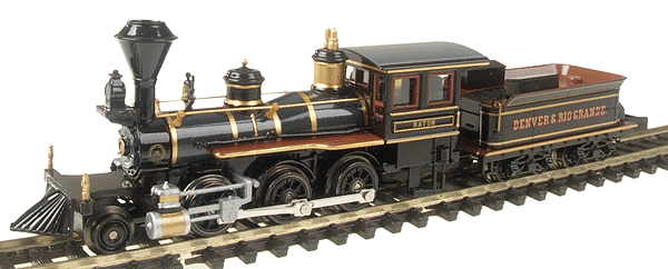 2-6-0 Mogul - Standard DC w/Rapido Couplers -- Denver & Rio Grande "Raton" #15 (Dark Brown)