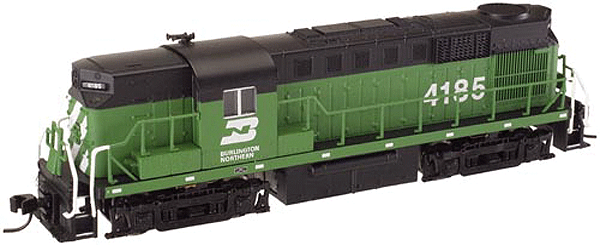Alco RS11 - Standard DC -- Burlington Northern #4185 (green, black, white)