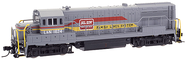GE U25B Phase 2B - Standard DC -- Family Lines - Louisville & Nashville #1624 (gray, red, yellow, white)
