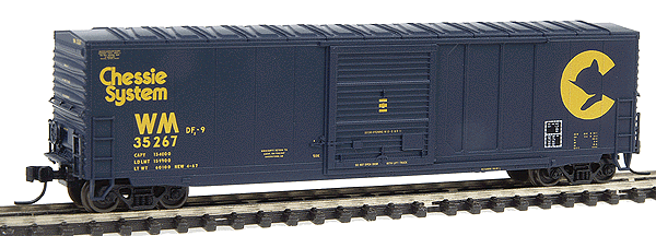 ACF 50' Single Door Precision Design Boxcar - Assembled -- Chessie System WM #35267 (blue, yellow)