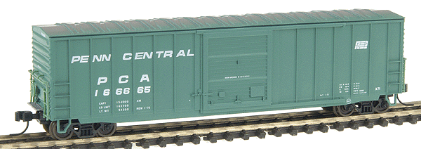 ACF 50' Single Door Rib Side Precision Design Boxcar - Assembled -- Penn Central #166665 (green, white)